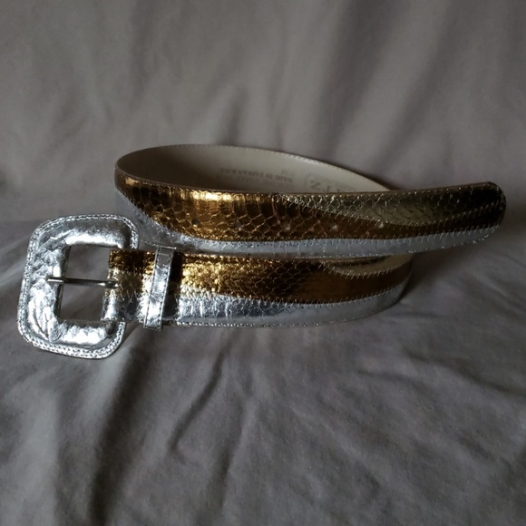 VTG Metallic Genuine Snake Skin Belt - Picture 3 of 6